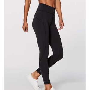 Lululemon In Movement 7/8 Tight Everlux 25" Black Sz 6 Leggings Pilates Yoga Gym
